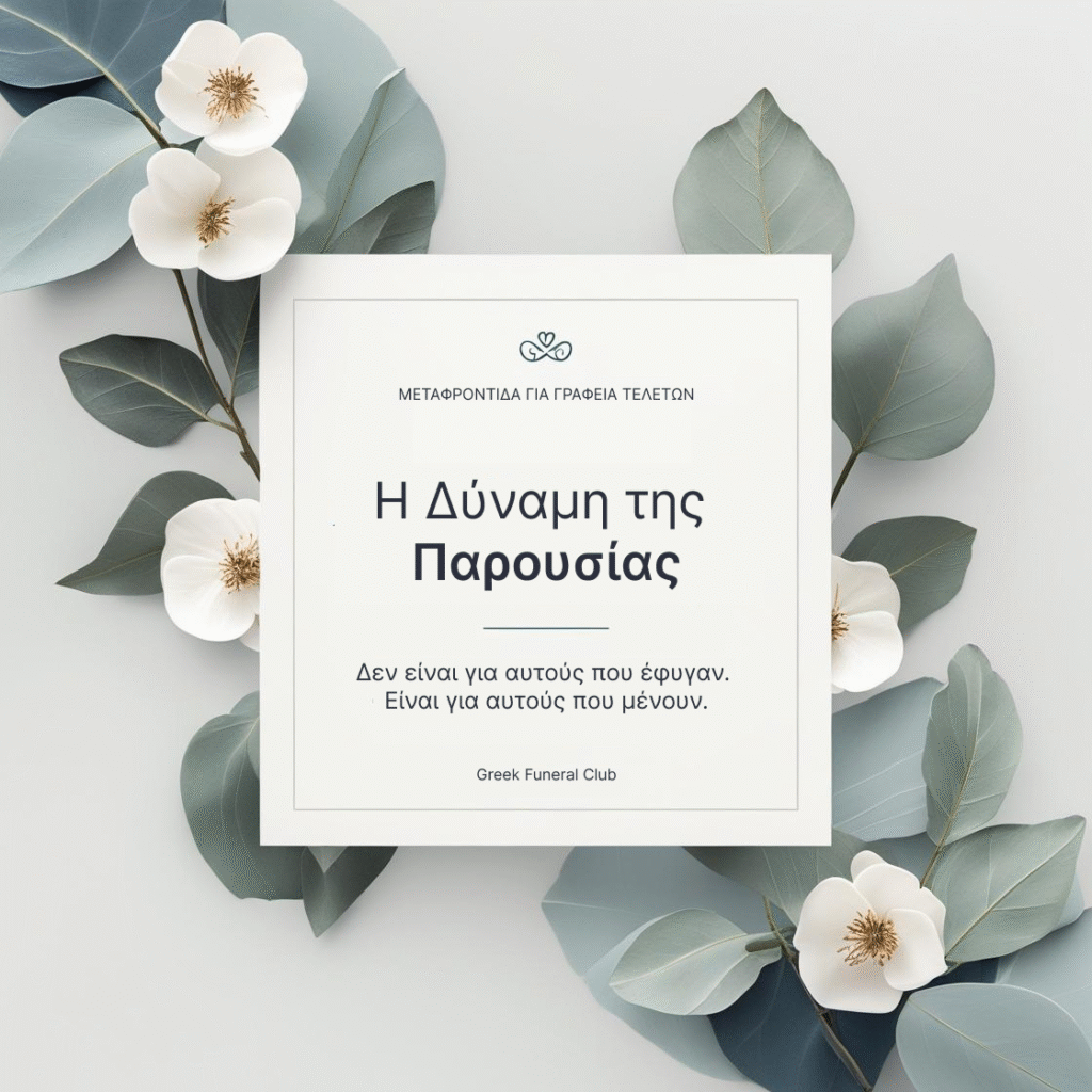 Πάντα να πηγαίνεις στην κηδεία